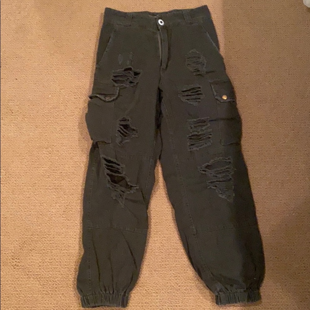 60%+ OFF: LF CARMAR RIPPED DISTRESSED CARGO PANTS!